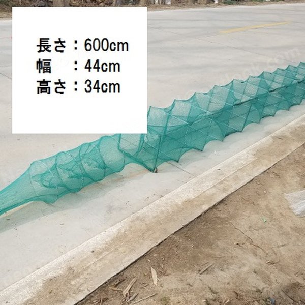 【お魚ハンター ロング 6.0m】 魚捕獲網 手網 軽量 コンパクト収納 折り畳み式 網 カゴ ウナギ アナゴ 魚 エビ カニ 川 海