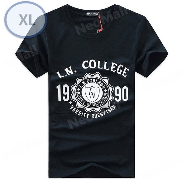 夏にピッタリ ☆ 丸首 半袖 Tシャツ【456】 ブラック XLサイズ トップス シャツ シンプル イラスト デザイン 春夏