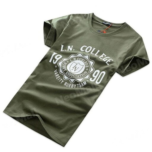 夏にピッタリ ☆ 丸首 半袖 Tシャツ【456】 グレー XLサイズ トップス シャツ シンプル イラスト デザイン 春夏