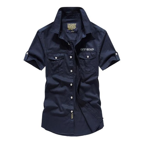 メンズ 半袖 シャツ ネイビー M-4XL 半袖 シャツ 春夏【n192】(4)