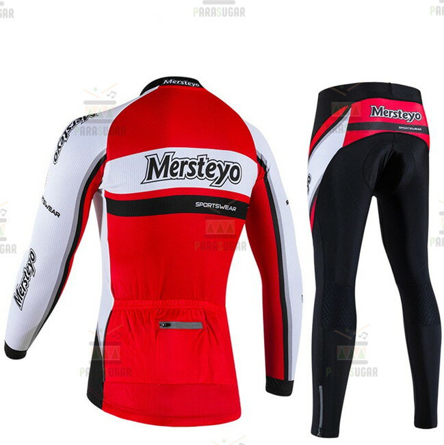 サイクリングウェア mersteyo 長袖 2点セット 自転車 ウェア サイクルジャージ 吸汗速乾防寒 新品 インポート品【917】