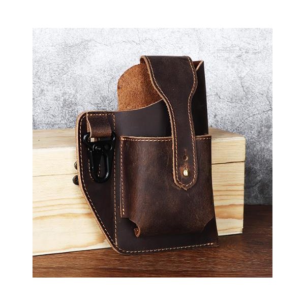 送料コミコミ☆ ベルトに通せる ウェストポーチ 本革 ブラック/ダークブラウン/ライトブラウン/ネイビー..