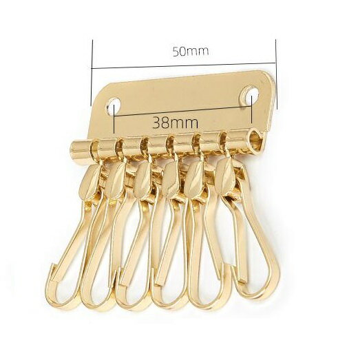 6連 キーホルダー金具 レザークラフト 部品 道具 カシメ付き