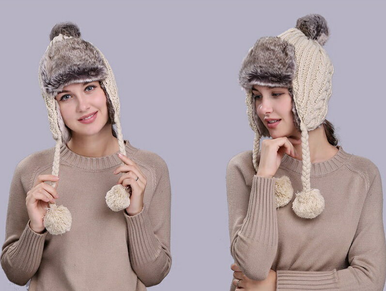 ニット帽 レディース 秋冬 厚手 帽子 ニット 柔らか キャップ hat アウトドア ポンポン付き あったかい オシャレ 冬 耳当て n836