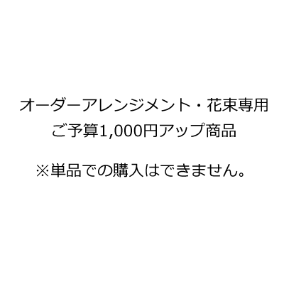 オーダーアレンジメント・花束専用ご予算1,000円アップ商品　※単品での購入はできません。