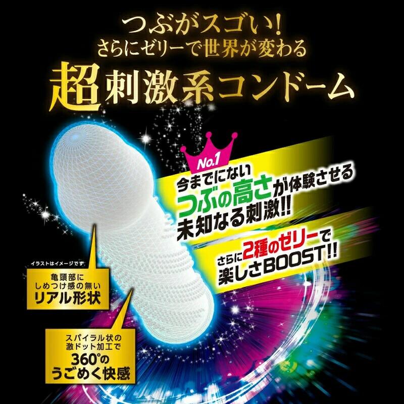 【コンドーム 2箱セット】 ジェクス 激ドット ロングプレイタイプ 8個入り 2箱 3