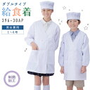 アプロン 給食エプロン 小学校・中学校用 男女兼用 ジャケットタイプ ダブルボタン 前開き 制菌加工 防臭・抗菌 無地 白 110cm 120cm 130cm ...