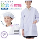 【メール便送料無料】アプロン学校給食 給食着 給食エプロン 3点セット 制菌加工素材 160cm 165cm 防臭 抗菌 O-157対応 大人 小学校 中学校 白 無地 給食服 制菌加工 調理実習 白衣 エプロン 給食衣 高学年 小学生 中学生 大きいサイズ 子ども 397-30AP シングルボタン