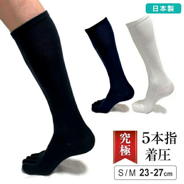 乐天商城 - 疲れた時にはく5本指着圧ソックス レディース メンズ 女性 男性 抗菌 防臭 段階着圧 加圧 美脚サポート 通気性 血行促進 マッサージ ブラック ホワイト 綿混合 Sサイズ Mサイズ 23-25cm 25-27cm 着圧ソックス 飛行機 ナースソックス