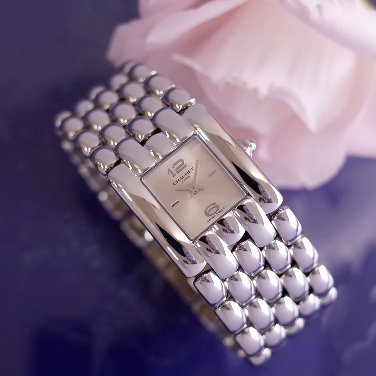 ショーメ 美品 ショーメ ケイシス SM 5連ブレス SS 22K レディース クォーツ ブレスレットウォッチ CHAUMET OH済1年保証　電池交換済