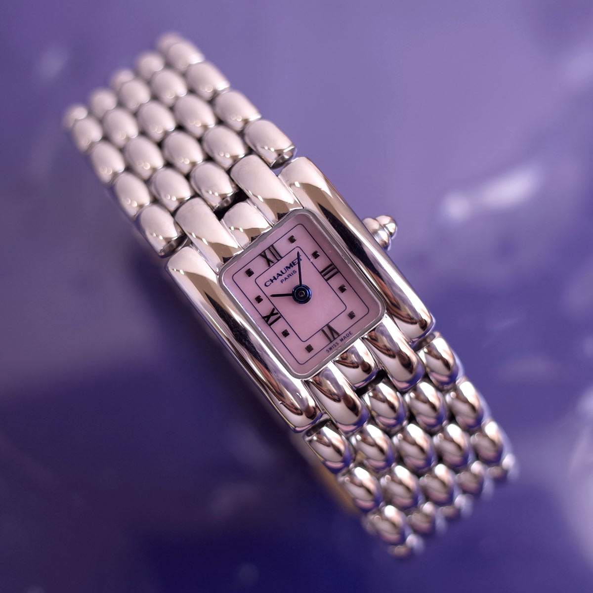 ショーメ ショーメ ケイシス SM 5連ブレス 12K/SS レディース クォーツ ブレスレットウォッチ CHAUMET 1年保証電池交換済