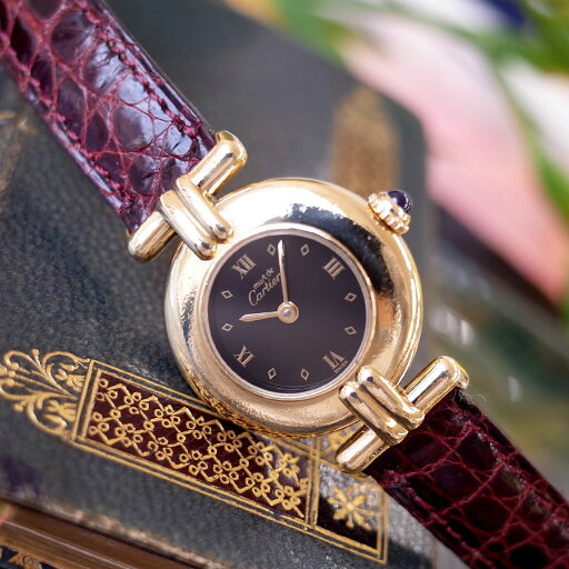 カルティエ マストコリゼ W590002 ブラック ローマン ヴェルメイユ 純正革&尾錠 レディース QZ 腕時計 CARTIER OH済1年保証 カルティエ マストコリゼ W590002 ブラック ローマン ヴェルメイユ 純正革&尾錠 レディース QZ 腕時計 CARTIER OH済1年保証