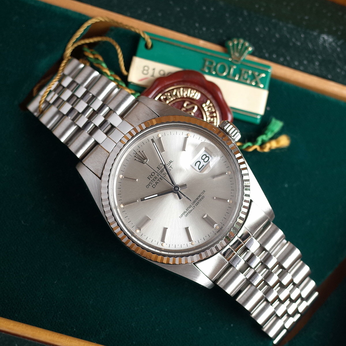 ロレックス 16014 1983年製 デイトジャスト SS/WG 箱/保証書 ジュビリブレス CAL3035 自動巻 ROLEX【送料無料】【中古】