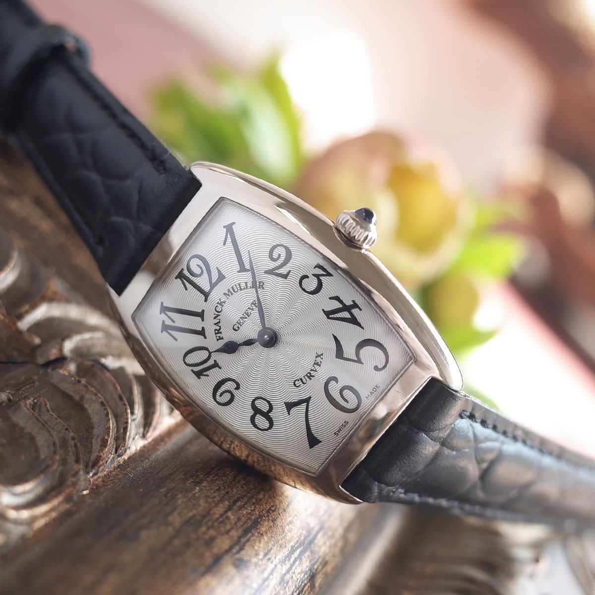 【中古】フランクミュラー トノーカーベックス 1752 K18WG 750 国内正規 箱 保証書 新品革ベルト レディース 腕時計 FRANCK MULLER