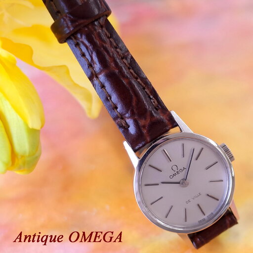 オメガ デビル 70's アンティーク SS グレー サファイア 新品革ベルト レディース 手巻 腕時計 OMEGA OH済1年保証 オメガ デビル 70's アンティーク SS グレー サファイア 新品革ベルト レディース 手巻 腕時計 OMEGA OH済1年保証