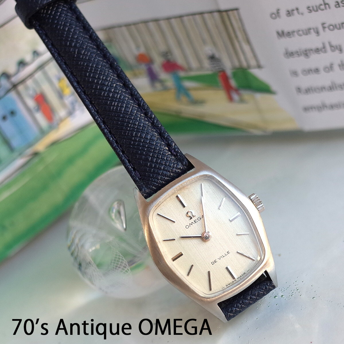 レア オメガ 70's アンティークウォッチ 六角ケース SS 新品革ベルト レディース 手巻 腕時計 OMEGA 