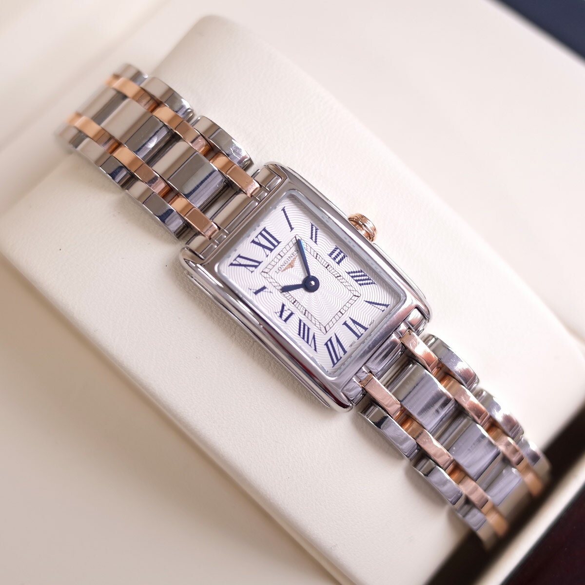 箱保付 ロンジン ドルチェヴィータ L5.258.5 PG/SS レクタンギュラー ギョーシェローマン レディース クォーツ 腕時計 LONGINES 1年保証