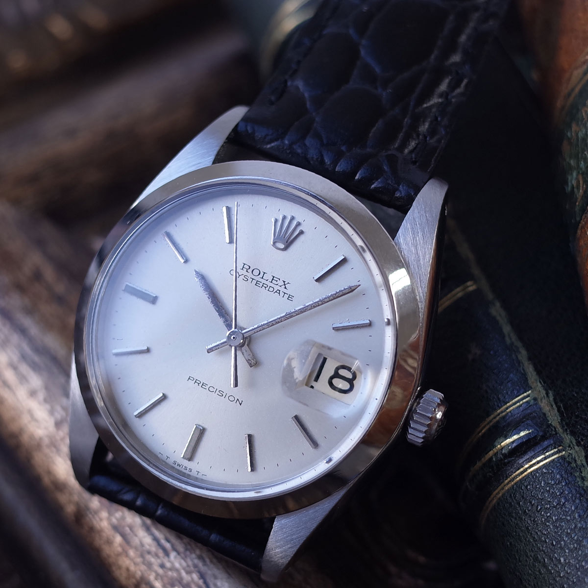 ロレックス 6694 オイスターデイトプレシジョン 1968年 SS cal.1225 手巻 メンズ 腕時計 ROLEX 新品革ベルト アンティーク OH済1年保証