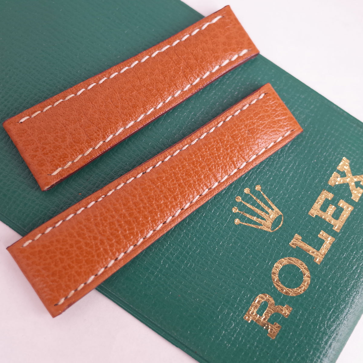 ROLEX ロレックス B9940 純正本革ベルト 茶 ステッチ ストラップ レザー 20mm/16mm デイトナ用 未使用 正規品 SWISS MADE