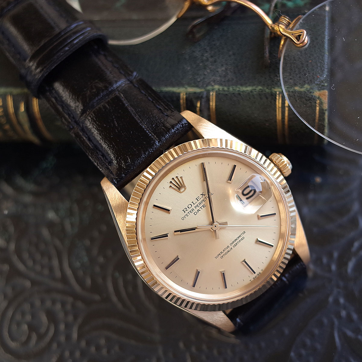 美品 ロレックス 1503 パーペチュアルデイト 1965年 K18YG ゴールド くさび CAL.1570 AT メンズ 腕時計 ROLEX アンティーク 【送料無料】【中古】