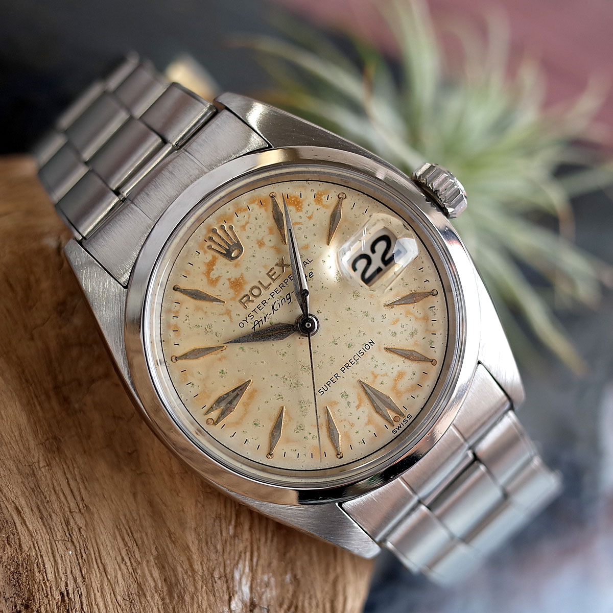 【中古】ロレックス 5700 エアキングデイト スーパープレシジョン 1960年 SS リベットブレス メンズ 腕時計 ROLEX アンティーク