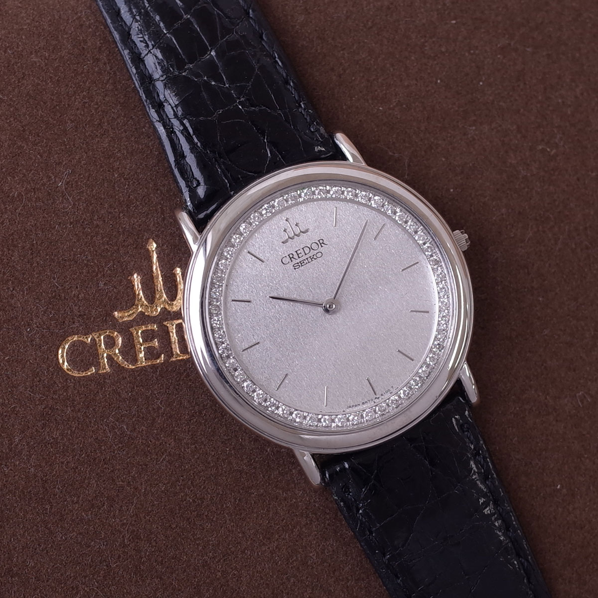 セイコー クレドール シグノ GBAD011 PT900 プラチナ900 ダイヤ クォーツ 純正尾錠 メンズ 腕時計 SEIKO CREDOR 1年保証