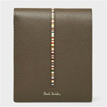 ポールスミス 折財布 インセットマルチストライプ 二つ折り ダークブラウン Paul Smith