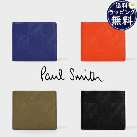 ポールスミス Paul Smith 折財布 チェッカーエンボス 2つ折り財布