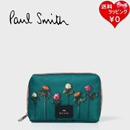 【無料ラッピング】 ポールスミス Paul Smith ポーチ カットフラワーズ プリント ティール ブランド 正..