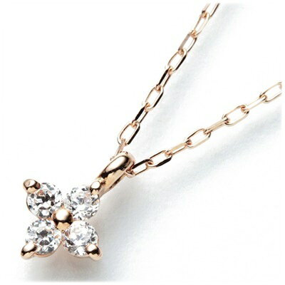 Cubic Zirconia - 【無料ラッピング】 4℃ ヨンドシー フラワー ピンクゴールドネックレス レディース ブランド 正規品 新品 ギフト プレゼント 人気 おすすめ 誕生日 記念日 クリスマス 送料無料