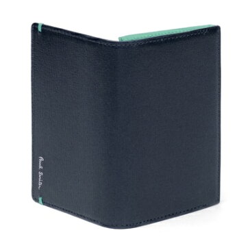 ポールスミス カラーコンビパルメラート 名刺入れ ネイビー