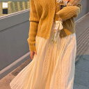 ロングスカート レース プリーツ フレア Aライン レディース マキシ丈 春 夏 秋 冬 新作 おしゃれ 可愛い レイヤー 透け感 シアー チュール 韓国sale セール バーゲン プレゼント(4)