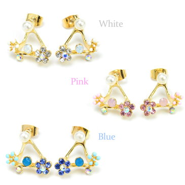 ピアス フラワー バック キャッチ アクセサリー レディース 原宿 ピアス バックピアス バックキャッチピアス お花 パール 可愛い ギフト 女性 雑貨 かわいい おしゃれ プレゼント 誕生日 卒業式 入学式 パリスキッズ 送料無料