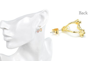 ピアス フラワー バック キャッチ アクセサリー レディース 原宿 ピアス バックピアス バックキャッチピアス お花 パール 可愛い ギフト 女性 雑貨 かわいい おしゃれ プレゼント 誕生日 卒業式 入学式 パリスキッズ 送料無料