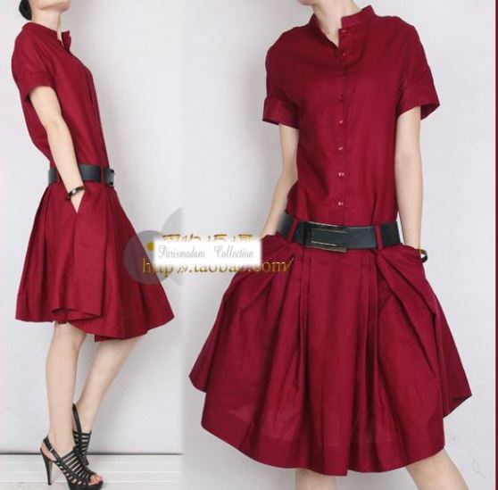 半袖/麻のワンピースお出掛け学校行...