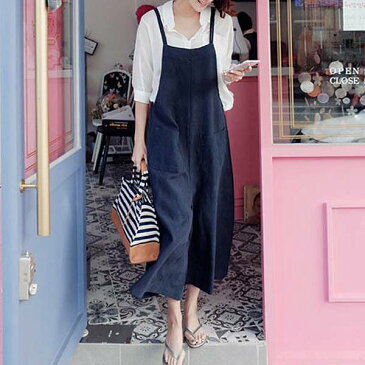 サロペット オールインワン 大人スタイル パンツ 大きいサイズ有り S〜XL【クリックポストで送料無料】