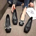 <在庫セール>フラットシューズ ファブリック オペラシューズ りぼん 可愛い レディース ぺたんこ 22.5cm〜25.5cm(4)
