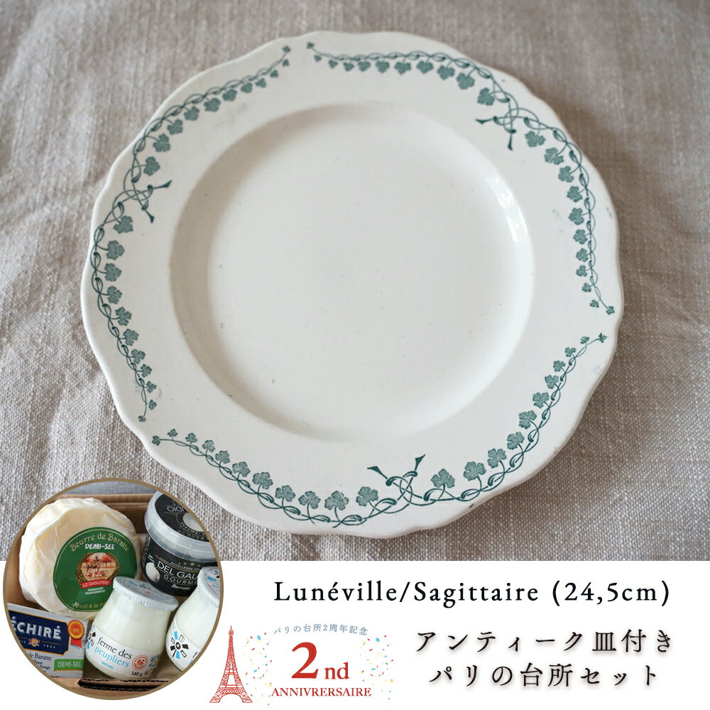 祝!2周年記念企画 【 パリの台所お試し5点セット + フランス ヴィンテージ 皿 (Sagittaire ×1枚)】 送料無料 同梱不可