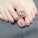 【PRS nail】 ネイルチップ 付け爪 つけ爪 おうちネイル 貼る 簡単 ネイル 剥がせる デコネイル かわいい 24枚入り 足用 フット用