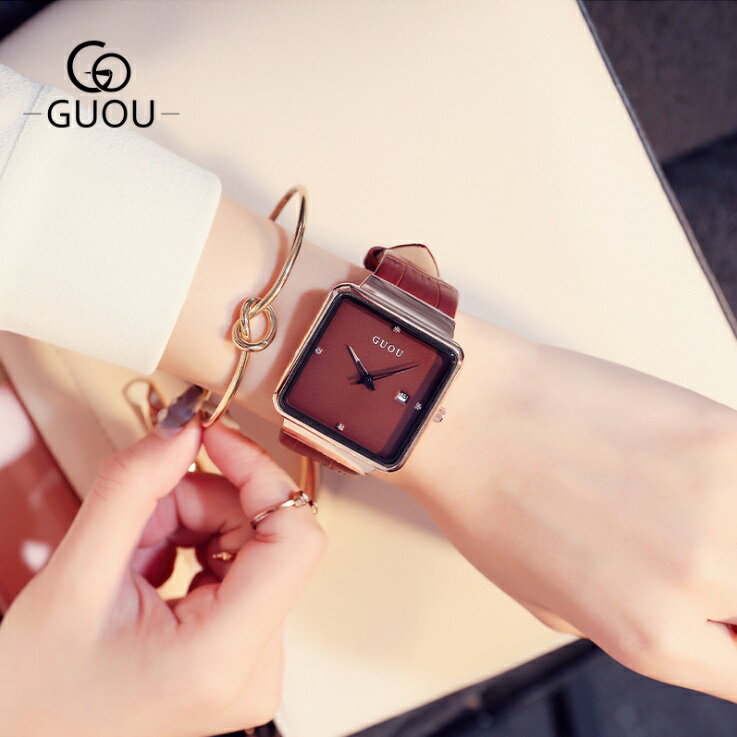 時計のプレゼントを贈る GUOU 腕時計 時計 レディース 女性用 ウォッチ セレブ 人気 クリスタル アクセサリー ラッピング無料 かわいい おしゃれ ゴールド ブレスレット 旅行 イベント カジュ…