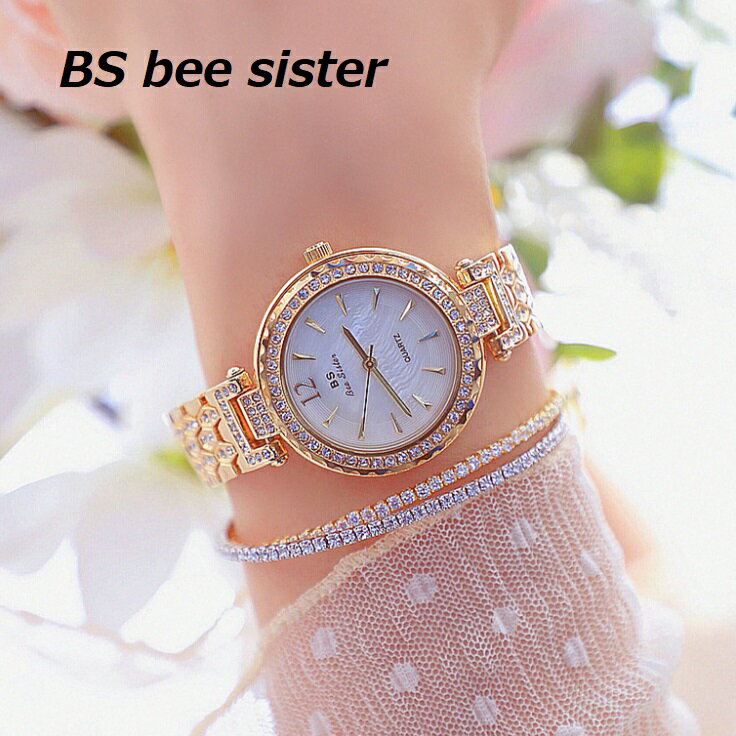 時計のプレゼントを贈る BS bee sister 腕時計 時計 レディース 女性用 ウォッチ クリスタル ガラスカット アクセサリー ラッピング無料 送料無料 かわいい おしゃれ ゴールド ブレスレット 旅…