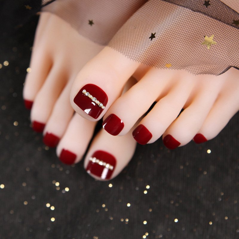 【PRS nail】 ネイルチップ 付け爪 つけ爪 簡単貼る 韓国 人気 夏に 繰り返し使える 剥がせる デコネイル かわいい 24枚入り 足用 フット用 結婚式 成人式