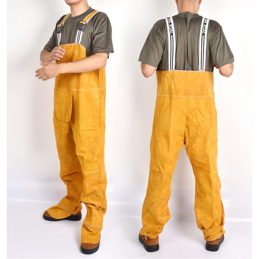 『最大20%OFFクーポン』溶接エプロン 防炎牛革ロ ングコート アパレルスーツ溶接機耐久性のある レザーエクストラプロテクション 防護服 男女兼用 調整可能【...