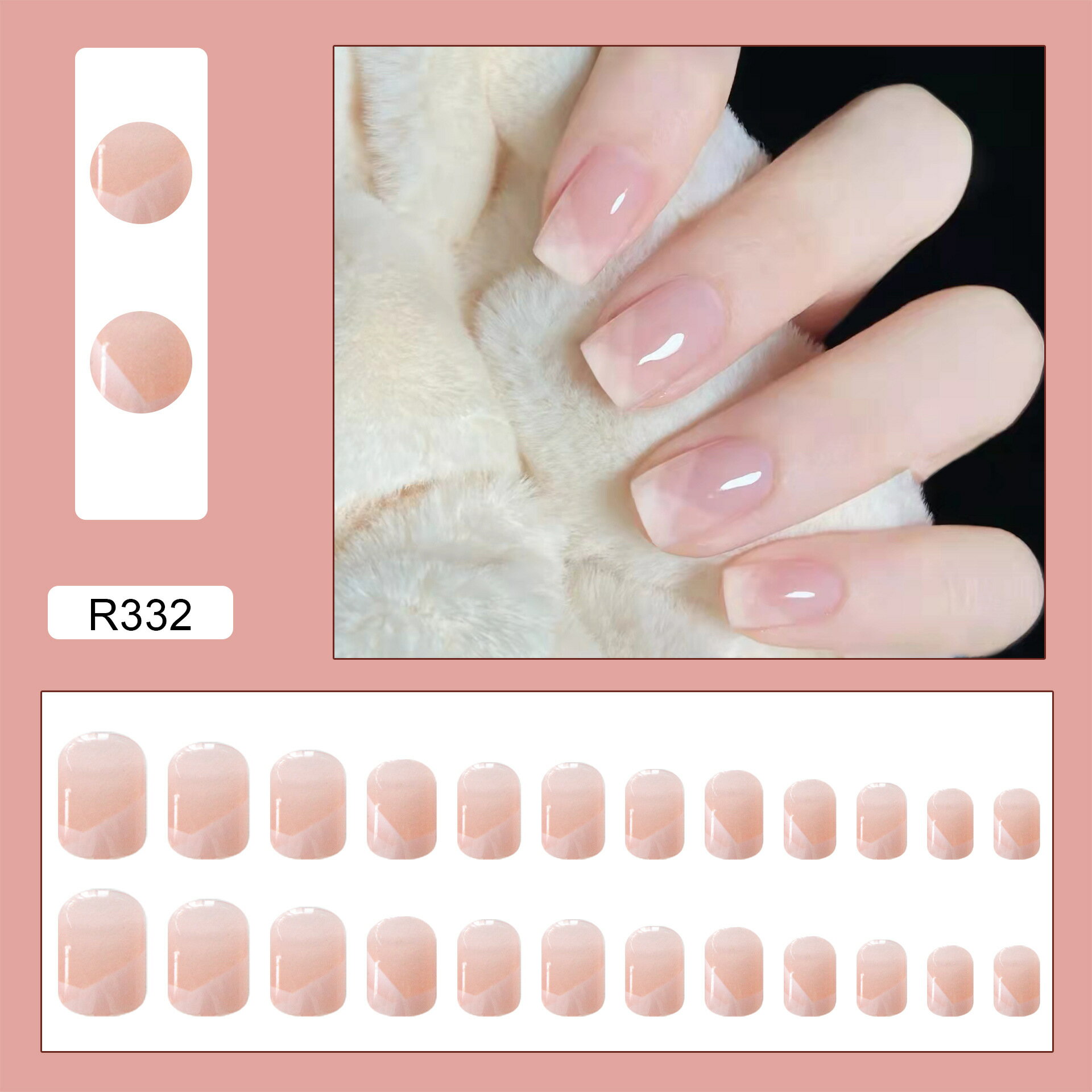 【PRS nail】 ネイルチップ 付け爪 つけ爪 おうちネイル 貼る 簡単 ネイル 剥がせる デコネイル かわいい 24枚入 手用