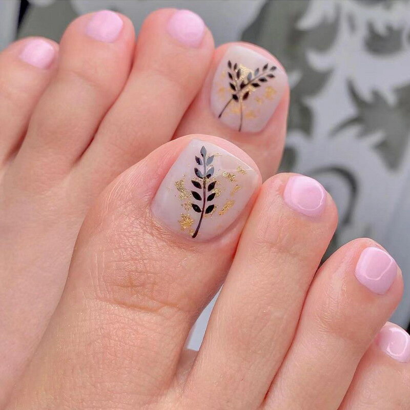 『あす楽 即日発送対応 』【PRS nail】 ネイルチップ 付け爪 つけ爪 簡単貼る 韓国 人気 夏に 繰り返し使える 剥がせる デコネイル かわいい 24枚入り 足用 フット用 結婚式 成人式