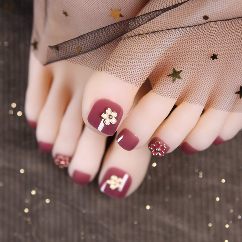 【PRS nail】 ネイルチップ 付け爪 つけ爪 おうちネイル 貼る 簡単 ネイル 剥がせる デコネイル かわいい 24枚入り 足用 フット用