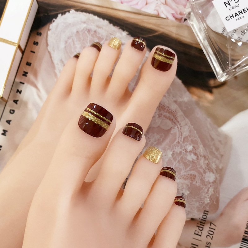 『最大20%OFFクーポン』【PRS nail】 ネイルチップ 付け爪 つけ爪 簡単貼る 韓国 人気 夏に 繰り返し使える 剥がせる デコネイル かわいい 24枚入り 足用 フット用 結婚式 成人式