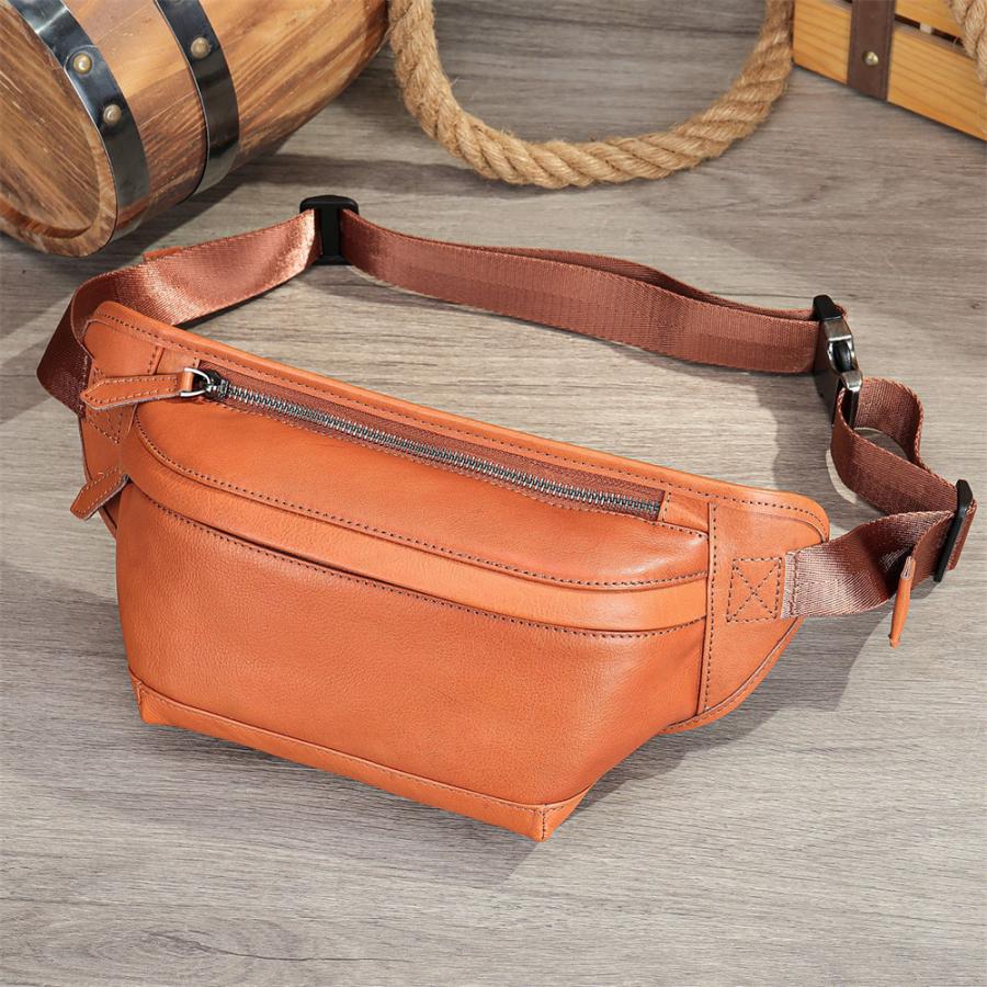牛革 本革 レザー ウエストバッグ メンズ ボディバッグ 2way 軽量 大容量 アウトドア ヒップバッグ ウエストポーチ