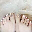 『最大20%OFFクーポン』【PRS nail】 ネイルチップ 付け爪 つけ爪 簡単貼る 韓国 人気 夏に 繰り返し使える 剥がせる デコネイル かわいい 24枚入り 足用 フット用 結婚式 成人式