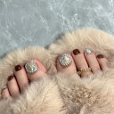 『最大20%OFFクーポン』【PRS nail】 ネイルチップ 付け爪 つけ爪 簡単貼る 韓国 人気 夏に 繰り返し使える 剥がせる デコネイル かわいい 24枚入り 足用 フット用 結婚式 成人式